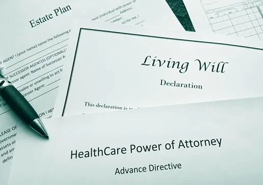 Living will and power of attorney documents.